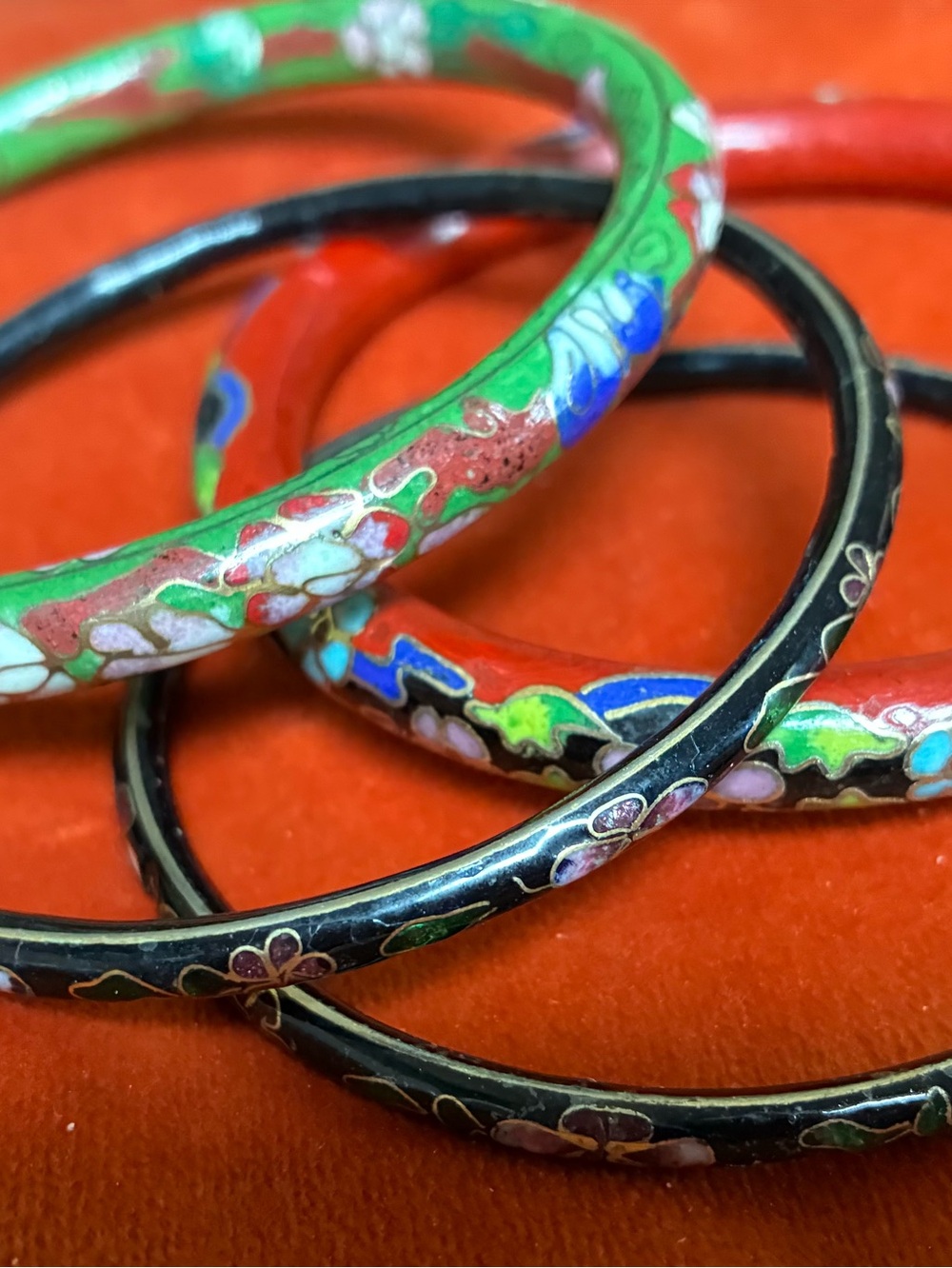 Four Vintage Chinese Cloisonné bangles